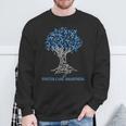 Foster Care Awareness Tree Ribbon Blue Sweatshirt Gifts for Old Men