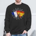 Francia España Amistad Corazon Francia Italiano Camisa de entrenamiento Regalos para ancianos
