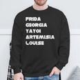 Frida Georgia Yayoi Artemisia Louise Artist Movement Sweatshirt Gifts for Old Men
