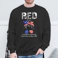 On Friday We Wear Red Military Support Troops Sweatshirt Gifts for Old Men