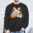 Frohe Ostern Schwein Im Häschen Kostüm Sweatshirt Geschenke für alte Männer