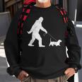Bigfoot Sasquatch Walking Basset Hound Dog Lovers Sweatshirt Gifts for Old Men