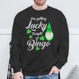 Bingo St Patrick's Day Gnome Getting Lucky At Bingo Sweatshirt Gifts for Old Men