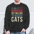 Cat Shy Person Cat Lover Introvert Cat Sweatshirt Gifts for Old Men
