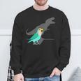 Dinosaur T-Rex Shadow Dutch Blue Peach Faced Lovebird Sweatshirt Gifts for Old Men