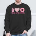 Doughnut Donut Lover Peace Love Donuts Themed Sweatshirt Gifts for Old Men