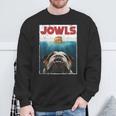 English Bulldog Jowls Burger Bully Dog Mom Dog Dad Sweatshirt Gifts for Old Men
