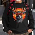 Grey Reindeer With Sunglasses In Christmas Style Sweatshirt Gifts for Old Men