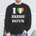 I Love Irish Boys I Red Heart British Boys Ireland Sweatshirt Gifts for Old Men