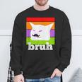 Meme Saying Bruh With Cat-Cinco De Mayo-Mexican Fiesta Sweatshirt Gifts for Old Men