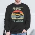 Men's Respect The Locals Shark Love Cool Couple Sweatshirt Gifts for Old Men