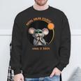 Mouse Watching Total Solar Eclipse 2024 Sweatshirt Gifts for Old Men