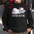 Pasture Bedtime Cute Cow Sleeping Pajamas Pjs Napping Sweatshirt Gifts for Old Men