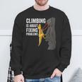 Rock ClimbingRex Mountain Dinosaur Sweatshirt Gifts for Old Men