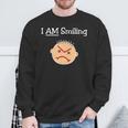 I Am Smiling Grouchy Angry Crabby Guy Dark Color Sweatshirt Gifts for Old Men