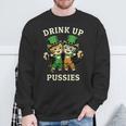 St Patrick's Day Drinking Drink Up Pussies Bartender Sweatshirt Gifts for Old Men