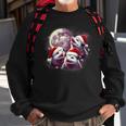 Three Opossum Moon Santa Hat Christmas Possum Sweatshirt Gifts for Old Men