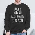 Vintage Wrestler Wrestling Eat Sleep Wrestle Repeat Sweatshirt Gifts for Old Men