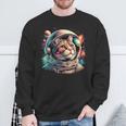 Galaxy Astronaut Cat Space Sweatshirt Gifts for Old Men