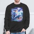 Galaxy Dolphin Dolphins In Space Sweatshirt Gifts for Old Men