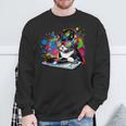 Gato Como Dj Y Djing Tocadiscos Edm Arte Pop Colorido Y Deejay Camisa de entrenamiento Regalos para ancianos