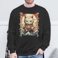 Gato Samurai Guerrero Japonés Ninja Kitty Kawaii Camisa de entrenamiento Regalos para ancianos