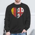 Georgische Deutsche Flagge Herz Deutschland Georgien Flagge Wurzeln Sweatshirt Geschenke für alte Männer