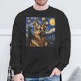 German Shepherd Dog Van Gogh Style Starry Night Sweatshirt Gifts for Old Men