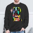 Glow In Style Black Dog Elegance With Colorful Flair Bright Sweatshirt Gifts for Old Men