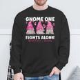 Gnome One Fights Alone Pink Breast Cancer Awareness Sweatshirt Gifts for Old Men