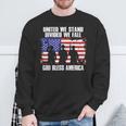 God Bless America United We Stand Divided We Fall Sweatshirt Gifts for Old Men