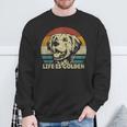 Golden Retriever Dog Life Is Golden Retro Vintage Sweatshirt Geschenke für alte Männer
