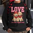 Golden Retriever Love Is A Four Legged Word Valentines Day Sweatshirt Gifts for Old Men