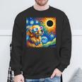 Golden Retriever Solar Eclipse 2024 Van Gogh Starry Night Sweatshirt Gifts for Old Men