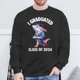 I Graduated Graduate Class Of 2024 Shark Graduation Sweatshirt Gifts for Old Men