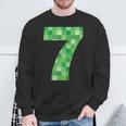 Green Pixel Number 7 7Th Birthday Gamer Number 7 Sweatshirt Gifts for Old Men