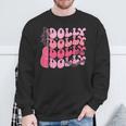 Groovy Dolly First Name Guitar Pink Cowgirl Western Sweatshirt Gifts for Old Men