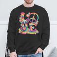 Groovy Love Peace Sign Hippie Theme Party Outfit 60S 70S Sweatshirt Gifts for Old Men