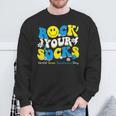Groovy Rock Your Socks World Down Syndrome Awareness Day Kid Sweatshirt Gifts for Old Men