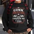 Gunn Blood Runs Through My Veins Vintage Family Name Sweatshirt Gifts for Old Men