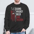 Guns Whisky Beer And Freedom Drinking Ar15 Gun Sweatshirt Gifts for Old Men