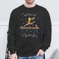 Gymnastics Elf Is Watching Snowflake Balance Beam Sweatshirt Gifts for Old Men