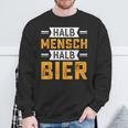 Halb Mensch Halb Bier Sweatshirt, Lustiges Spruch-Sweatshirt für Bierliebhaber Geschenke für alte Männer