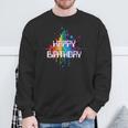 Happy Birthday Regenbogenfarbe Splash Neon Rot Orange Blau Top Sweatshirt Geschenke für alte Männer