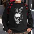Happy Easter Skull With Bunny Ears Ironic Sweatshirt Gifts for Old Men