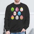 Happy Easter Sunday Fun Decorated Bunny Egg s Sweatshirt Gifts for Old Men