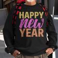 Happy New Year 2022 Sparkling Letters New Years Eve Sweatshirt Gifts for Old Men