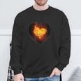 Heart On Fire Flames Heart Sweatshirt Gifts for Old Men
