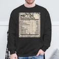 Hector Nutrition Facts Name Humor Nickname Sweatshirt Gifts for Old Men