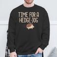 Hedgehog Time For A Hedge Jog Jogging Work Out Pun Sweatshirt Gifts for Old Men